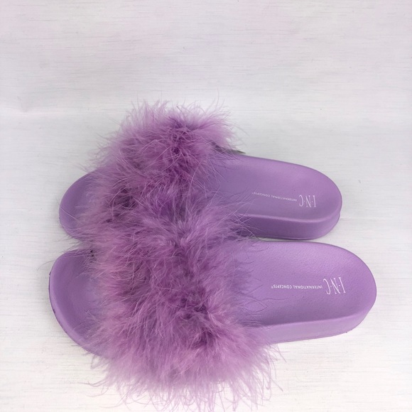 INC - Women’s Slides Feathered Purple - Picture 2 of 4